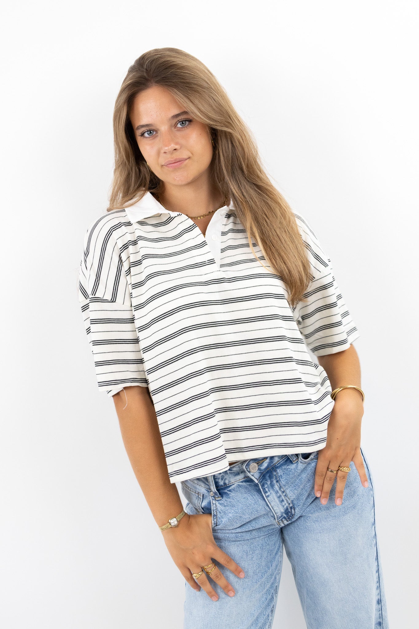 Striped Polo Tee