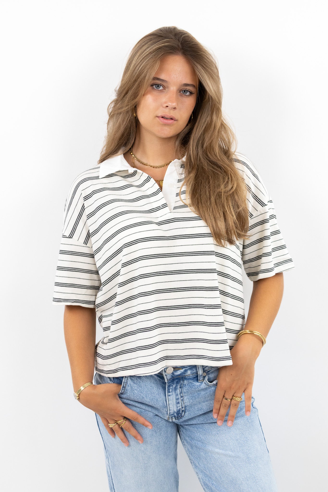 Striped Polo Tee