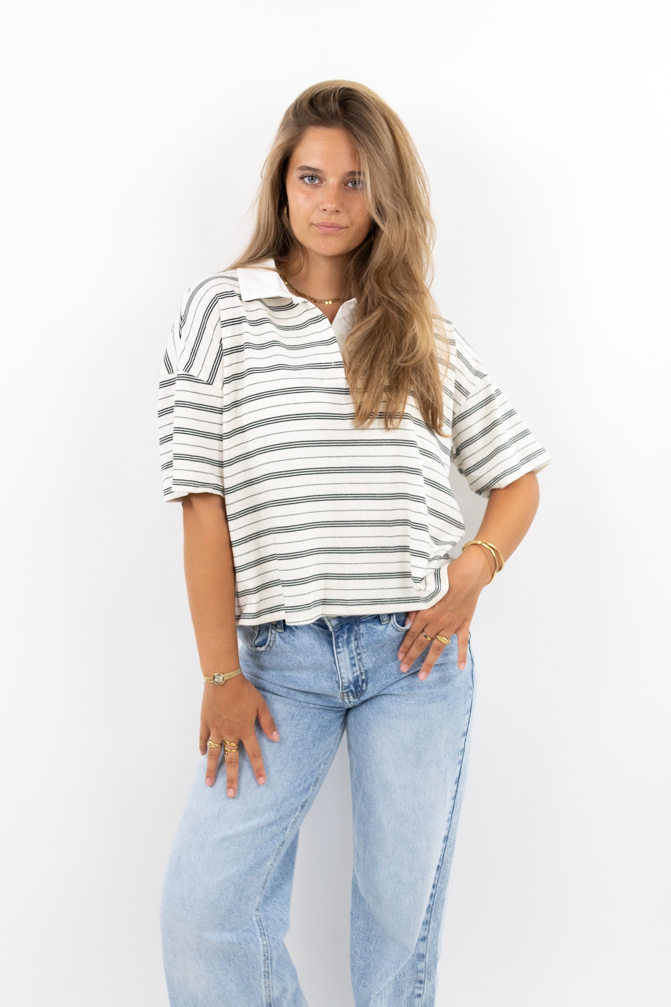 Striped Polo Tee