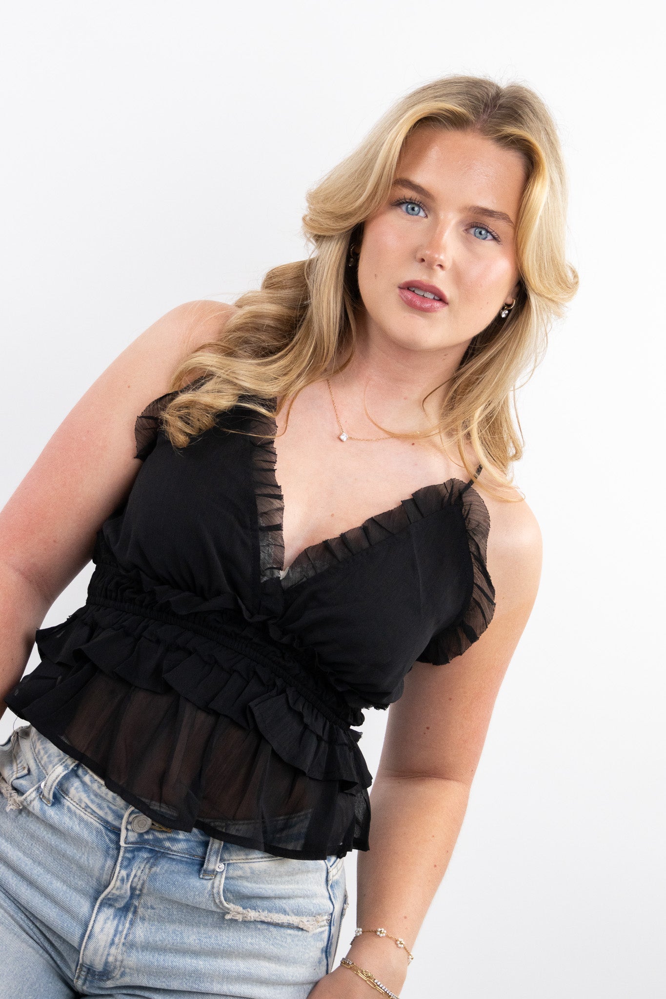 Coastal ruffle top