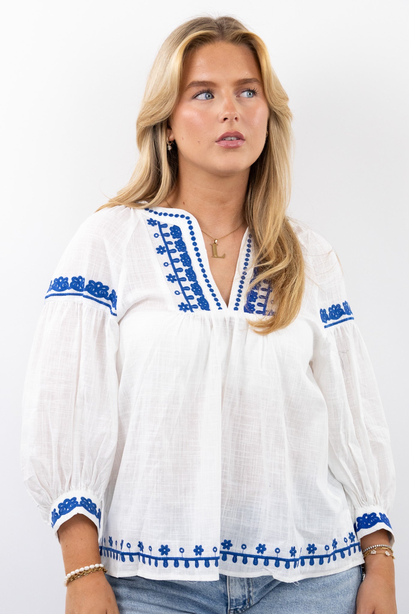 Santorini Embroidered Blouse