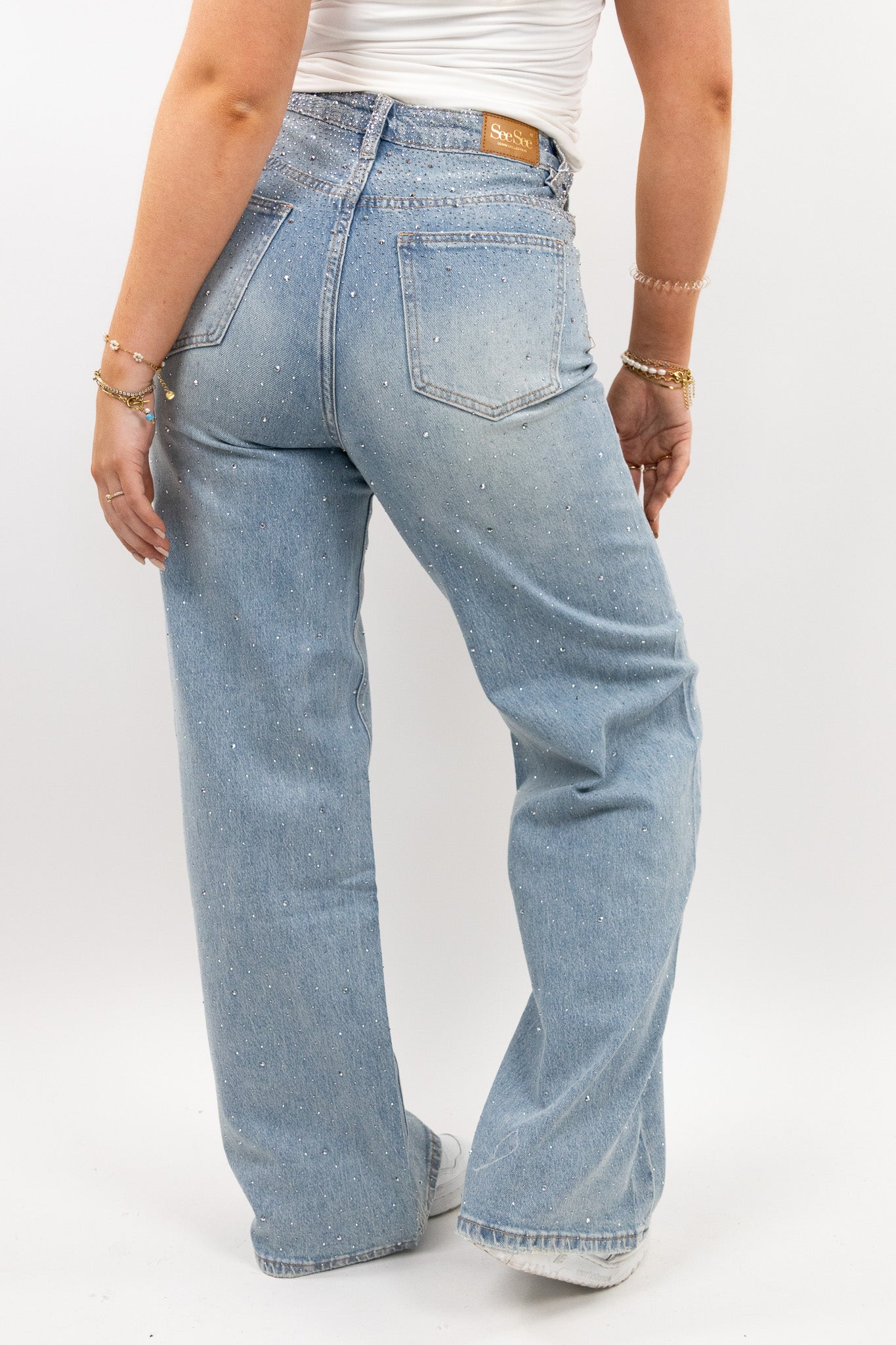 Shimmer wide leg jeans