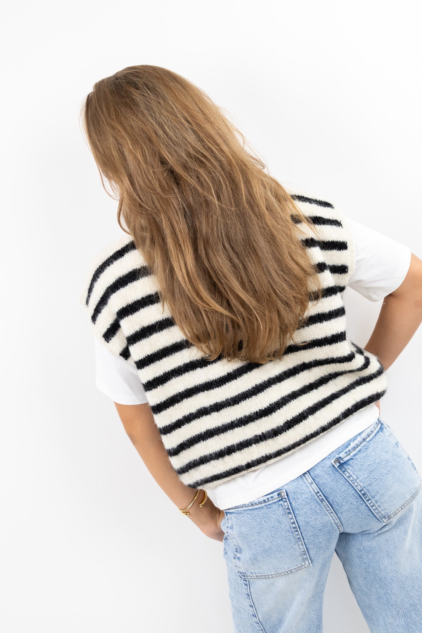 Fluffy Stripe Vest